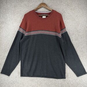 VTG Y2K NEW Retrofit Shirt 2XL Skater Grunge Red Grey Soft Long Sleeve Stripe